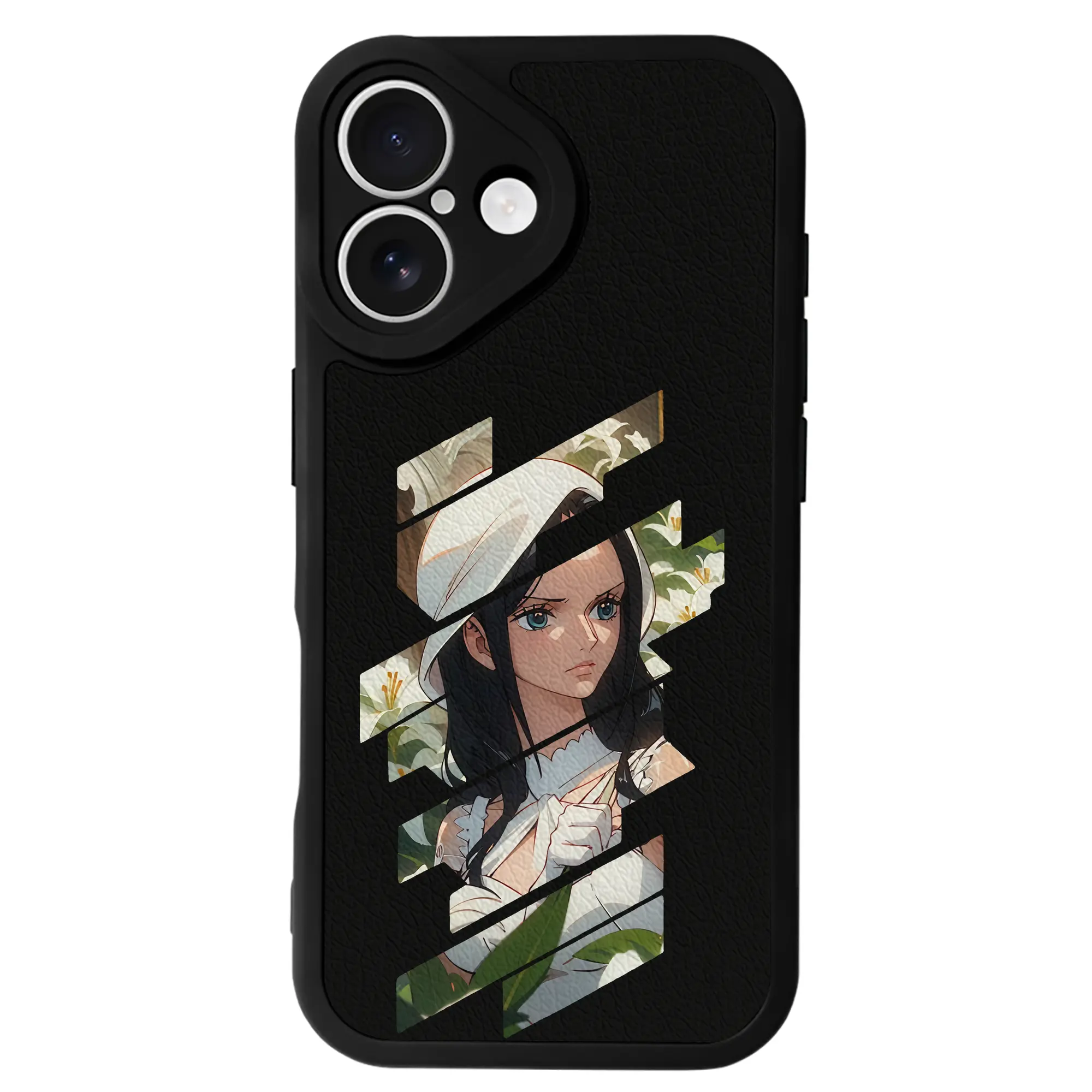 ワンピース グッズ ニコ・ロビン - IPhone 16シリーズ対応 ・ シリコンスマホケース ・ レザー調 ・ 高精度フィット ・ 耐衝撃 ・ ワイヤレス充電対応 ・ 精密カット